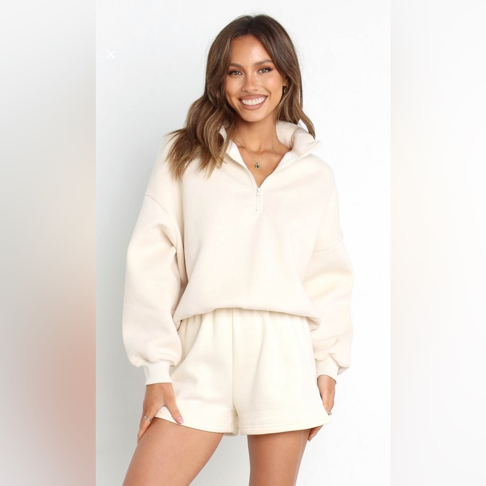Beaxon zip sweater ivory color size 0